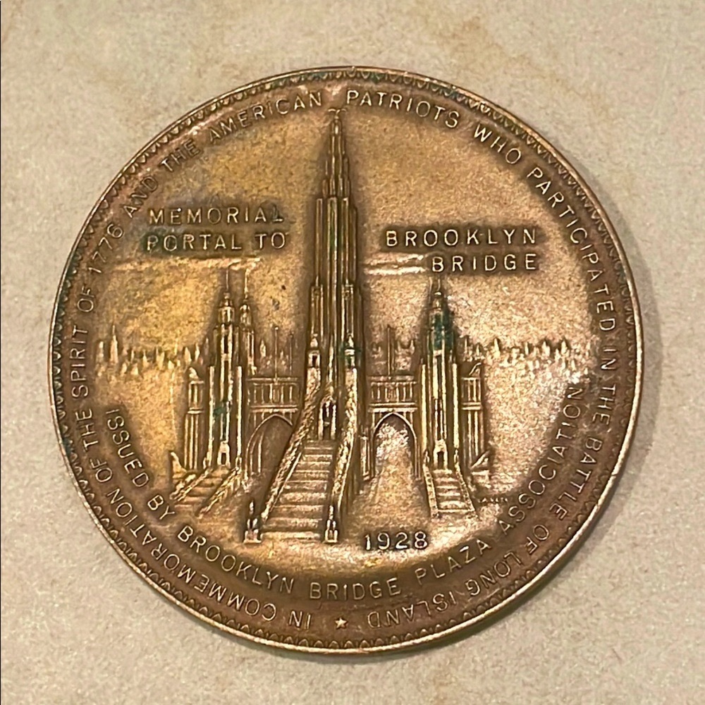 Brooklyn Bridge 1928 Commemorative Bronze John Lavelle Medalic Art 52mm Pristine